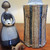 Vintage Stoneware Danish Dusky Blue Art Pottery Lamp with new pleated shade
