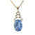 Antique Australian 9ct Rose Blue Stone pendant on 15ct gold chain - Rare J Lawrence Melbourne.