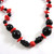 1950's Vintage Red & Black Art Glass Necklace 