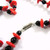 1950's Vintage Red & Black Art Glass Necklace 