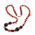1950's Vintage Red & Black Art Glass Necklace 
