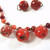 1950's Vintage Italian Red Aventurine Venetian Art Glass Necklace & Earrings