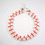 Vintage 1950's Retro Red & White Fancy Glass Bead Double Strand Necklace