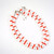 Vintage 1950's Retro Red & White Fancy Glass Bead Double Strand Necklace