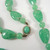 Vintage 1950's Retro Mottled Green Art Glass Beaded Necklace