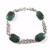  Vintage Sterling Silver Banded Green Agate Bracelet
