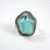  Vintage Adjustable Solid Silver Turquoise Ring with Filigree Detail 