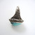  Vintage Adjustable Solid Silver Turquoise Ring with Filigree Detail 