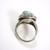  Vintage Adjustable Solid Silver Turquoise Ring with Filigree Detail 