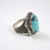  Vintage Adjustable Solid Silver Turquoise Ring with Filigree Detail 