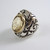 Vintage Chunky Artisan Sterling Silver & 9ct Gold Citrine Ring