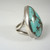 Vintage Solid 900 Coin Silver Natural Duck Egg Blue Turquoise Ring