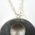 Vintage Sterling Silver Black & White Striped Pendant on Chain