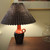 Vintage Danish Stoneware Ole Christensen Table Lamp Pleated Shade