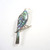 Vintage New Zealand Sterling Silver Paua Shell Tui Bird Brooch