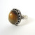 Vintage Beaded Sterling Silver Tigers Eye Ring