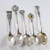 5 Vintage 800 Solid Silver German Town Souvenir Spoons 