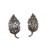  Vintage Art Deco Sterling Silver Marcasite Leaf Earrings Pierced Ears