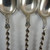 6 Antique Danish 3 Tower Solid Silver Teaspoons Twist handles C Mortensen c1902