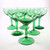 6 Vintage Small Green White Wine or Champagne glasses 