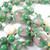 Vintage Pearly Green & Pink Art Glass Bead Necklace 