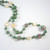 Vintage Pearly Green & Pink Art Glass Bead Necklace 