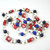 Vintage Red, Blue & White Millefiore Art Glass Bead Necklace  