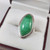  Vintage Czech Sterling Silver Green Stone Ring 