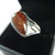  Vintage European Silver Baltic Amber Set Ring Signed KTD