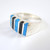 Vintage Unisex Heavy Mexican Sterling Silver Ring Turquoise & Onyx Size X