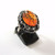 Vintage European Sterling Silver Baltic Amber Set Ring 