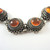 Vintage Sterling Silver & Baltic Amber Cabochon Bracelet