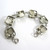 Vintage Danish Pewter & Green Cats Eye Glass Bracelet Bengt Blomqvist