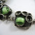 Vintage Danish Pewter & Green Cats Eye Glass Bracelet Bengt Blomqvist