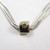Vintage Danish Rauff Sterling Silver Gold & Diamond Pendant on Chain 