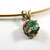 Vintage 9ct gold emerald pendant on 9ct gold 1mm snake chain
