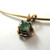 Vintage 9ct gold emerald pendant on 9ct gold 1mm snake chain