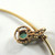 Vintage 9ct gold emerald pendant on 9ct gold 1mm snake chain