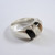 Vintage Unisex Heavy Mexican Sterling Silver Ring Onyx Size V