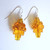 Bespoke Earrings using Vintage Art Glass Art Deco Stepped Amber Glass Beads