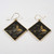 Vintage Japanese Damascene Mt Fuji Earrings Sterling & 24k Gold 14ct gold lined hooks 