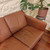 Vintage Danish Dark Caramel or Tan 3 Seater Leather Couch or Sofa with dark legs 