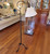 Antique Ornate Black Metal Floor Lamp with Pleated shade