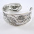 Nepalese 999 Fine Silver Lotus Flower Cuff Bangle