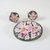  Vintage Japanese Toshikane Porcelain Brooch & Earrings