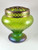 Large Antique Art Nouveau Iridescent Art Glass Vase Bowl with frog