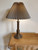Antique Brass Column Table Lamp & shade