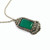  Art Deco Solid Silver Marcasite & Chrysoprase Pendant Necklace