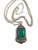  Art Deco Solid Silver Marcasite & Chrysoprase Pendant Necklace
