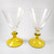 2 x 1937 Art Deco Thomas Webb Coronation Wine glasses Uranium Glow.